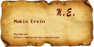 Makis Ervin névjegykártya